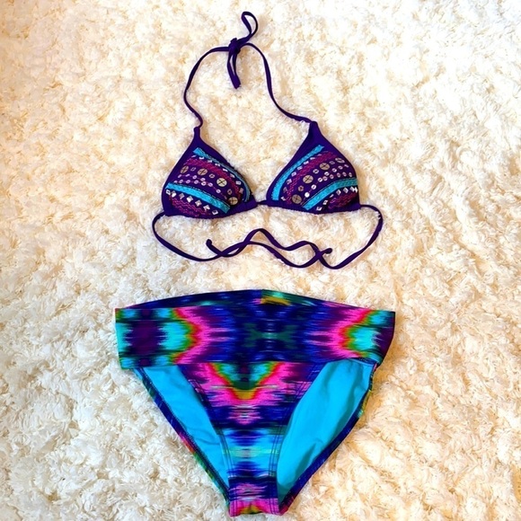Xhilaration Multicolor Embellished Bikini - Picture 1 of 11